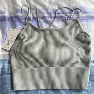 NWT MED HALARA Ribbed Camisole in Light Gray